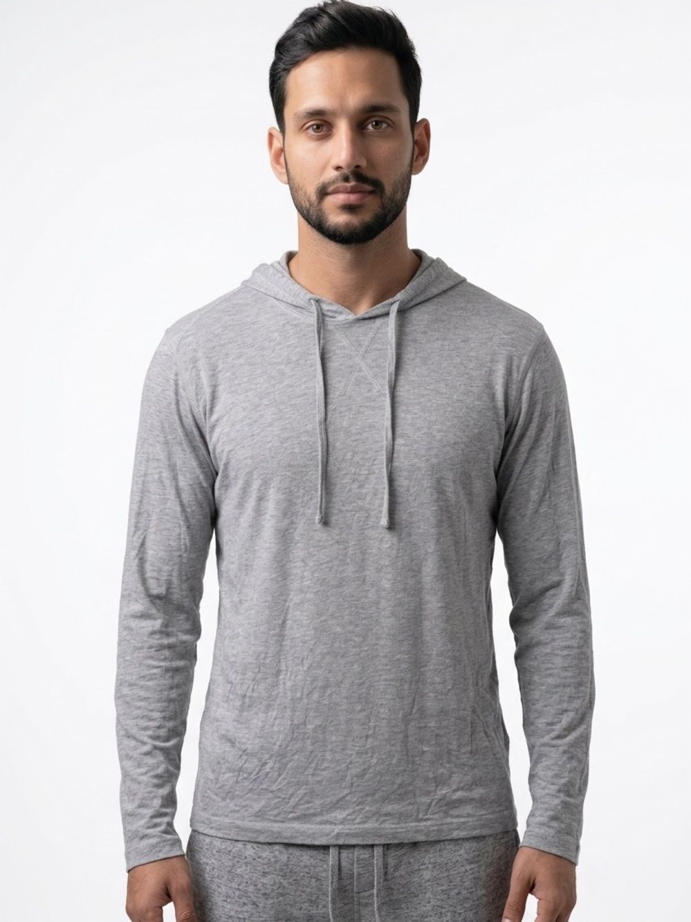 CHUBBIES | Long Sleeve Gray Hooded Shirt Stretch Men’s Size Medium